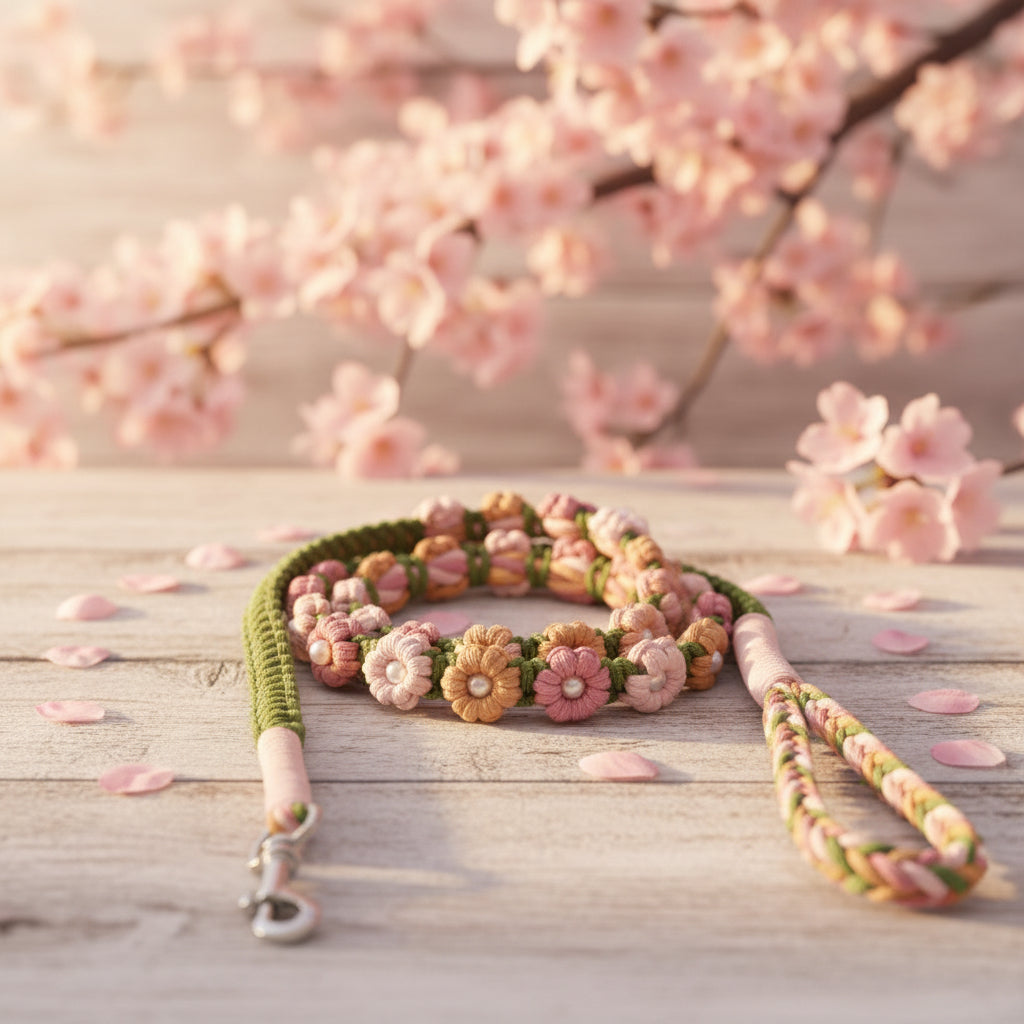 Paws & Smell the Flowers — Floral Dog Leash in Sage