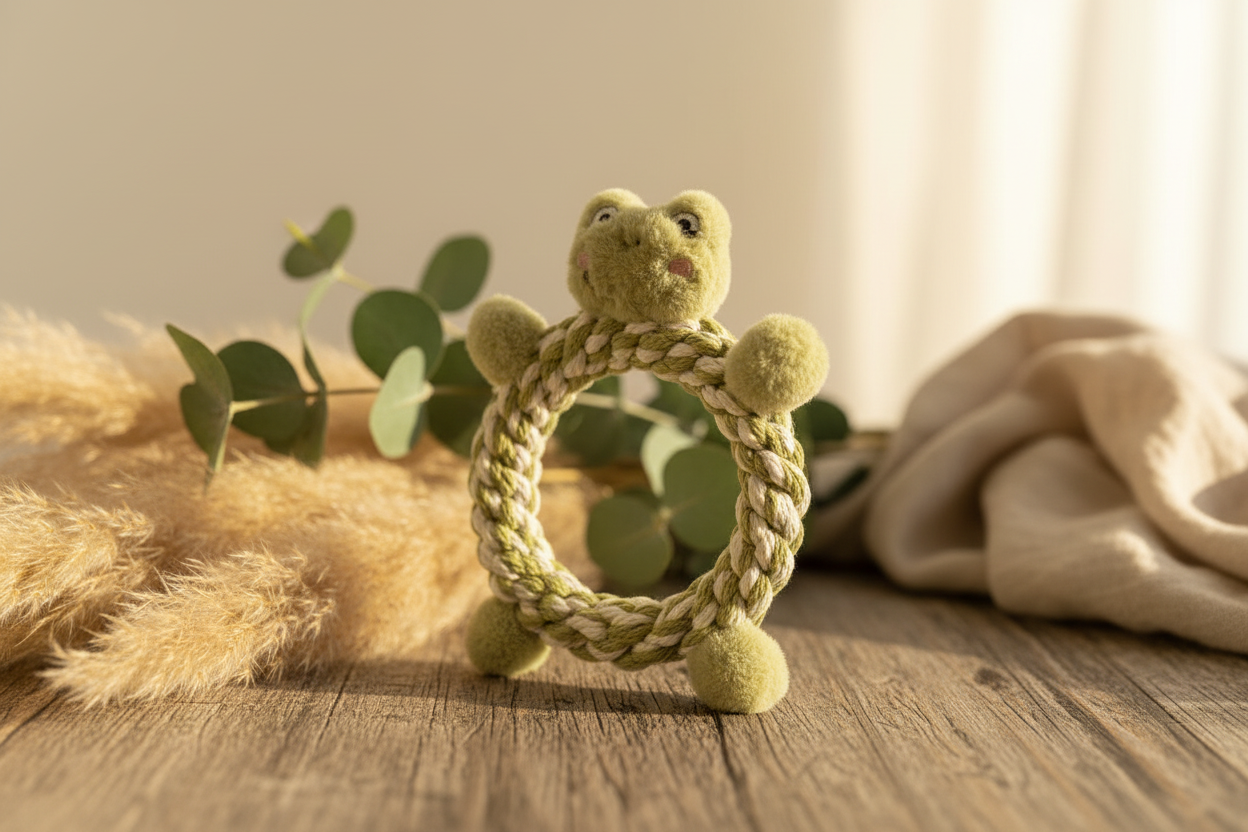 Hoppy Hour Frog Ring Rope Toy Boho