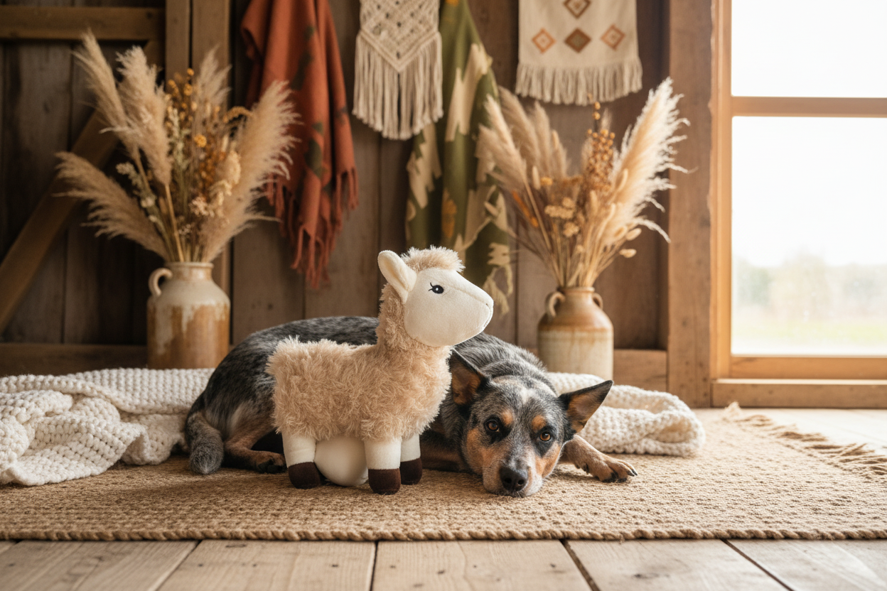 Llama Dog Toy with Blue Heeler